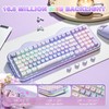 YUNZII C98 Cute Wireless Mechanical Keyboard(Purple Mao, Candy Switch)