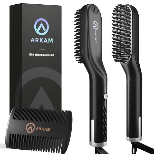 Arkam Beard Straightener for Men - Original Heated Beard Brush