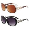 RRICHH 2 Pairs Polarised Sunglasses Womens Retro Trendy Oversized Driving