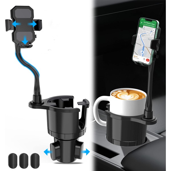 Sinvanho Car Cup Holder Expander with Phone Mount, 2 in