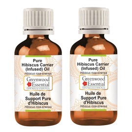 Greenwood Essential Pure Hibiscus Carrier (Infused) Oil (Hibiscus rosa-sinensis) (Pack of Two) 100ml X 2 (6.76 oz)