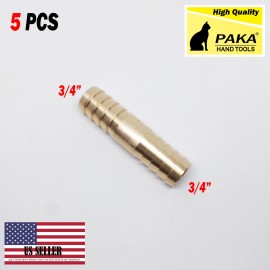 PAKA HAND TOOLS 3/4"  Hose Barb Mendor Union Splicer Brass Pipe Fitting Gas Fuel Water Air (5pc)