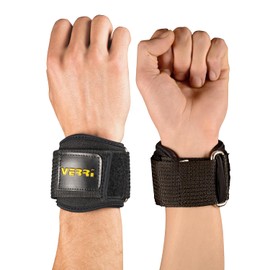 VERRI Muñequeras de uso rudo para protección de muñecas en levantamiento de pesas, rutinas, entrenamiento en gimnasio, crossfit, negro, unitalla