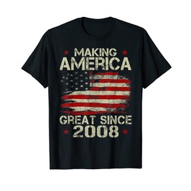 Mens Making America Great Since 2008 Vintage Gifts 12th Birthday T-Shirt