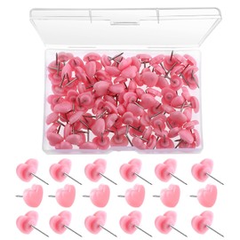 Yeenao Heart Shaped Thumbtacks,100 Pcs Pink Heart Push Pins,Cute Decorative Thumbtacks,Thumb Tacks Cork Board with Transparent Storage Box for Photo Walls,Notice Boards,Cork Panels,Wall Decoration