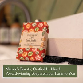 ADK Sugar Cookie Scent All Natural Soap Bar 2oz., Handmade Vegan Olive Oil Body Soap for Dry and Sensitive Skin, Moisturising for Men, Women & Babies, Produced in the USA