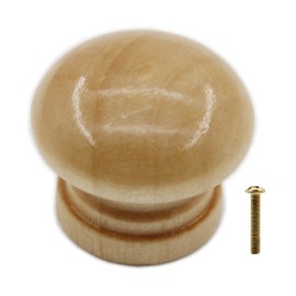 TTZEZE 8PCS Round Wood Drawer Knobs, Mushroom Shape Cabinet Furniture Drawer Chest Cupboard Wardrobe Dresser Knobs Pulls Handles Hardware with Screws (Small 24x19x21mm/0.94x0.75x0.83inch)