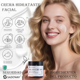 Crema Hidratante Facial Crema de Noche Facial - Crema de dia Ingredientes Naturales de 90 ml CU, Crema Antiarrugas Adicionada con Vitamina C y cido...