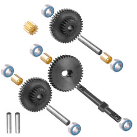 HobbyPark Metal Steel 16.6:1 Ratio Transmission Gear Pinion Set Gears w/Brass Motor Pinion for TRX4M TRX4MT 1/18 RC Crawler Car