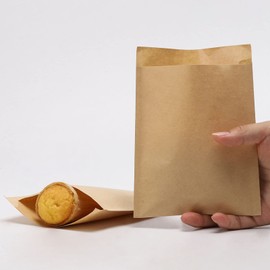 200 Pcs Kraft Paper Cookies Bags - Unbleached Small Paper Bakery Bags for Treats, Baked Snacks, Pastry, Bread (4.7x6.3 Inch)