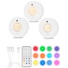 KTTGO LED Puck Lights with Remote Control, 12 RGB Colors