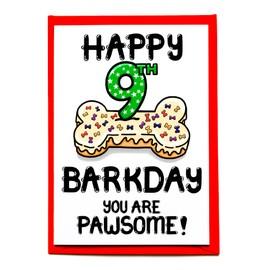 Birthday Card For The Dog, 9th Barkday Birthday Card For Fur Baby, Barkday, Furry Child, Puppy, Family Pet