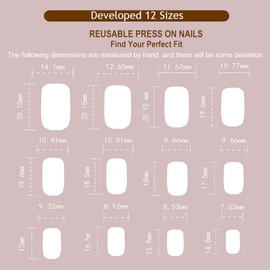 24Pcs Press On Nails - Square Fake Nails with Glue Full Cover - False Nails Tips Set with Glue & DIY Tools - For Women Girls Removable False Nails Art (Brown Cat's Eye)