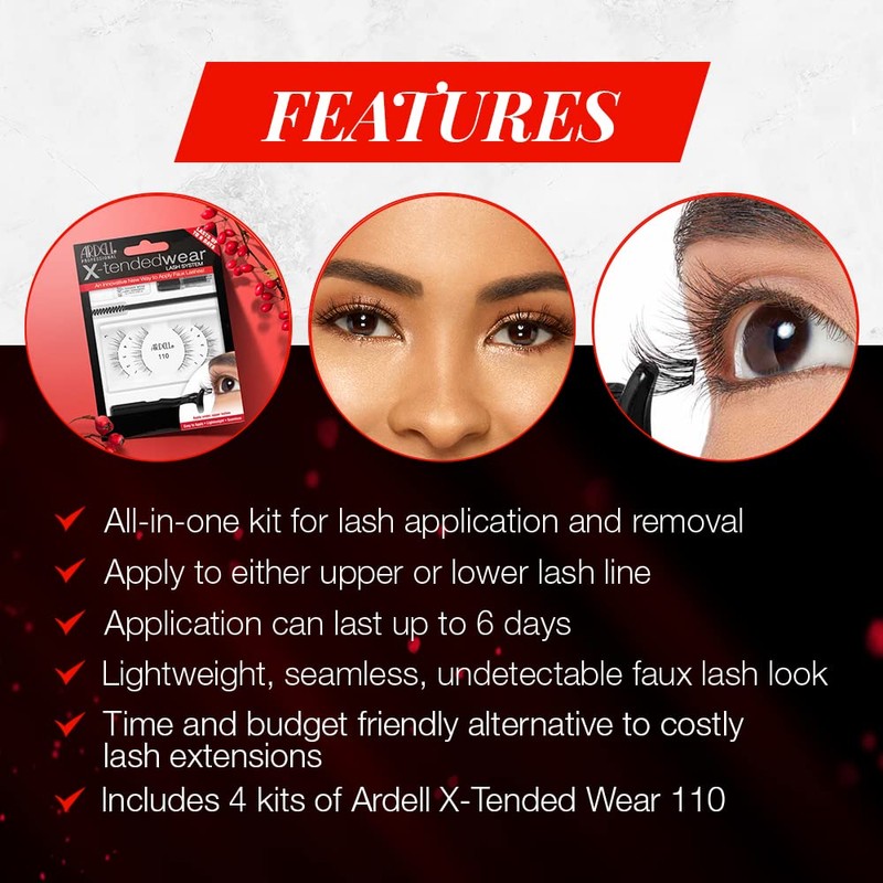 Ardell Individual Lashes X-tended Wear-110, 4-Pack