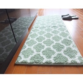 Scandinavian Design [Ellipse] Kitchen Mat, 17.7 x 47.2 inches (45 x 120 cm), Nordic Modern, Tuft Mat, Long Mat (Green)