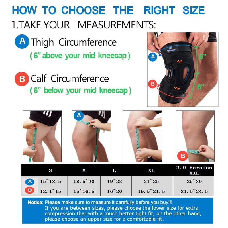 T TIMTAKBO Hinged Knee Brace,GEL Patella Support with Removable Dual