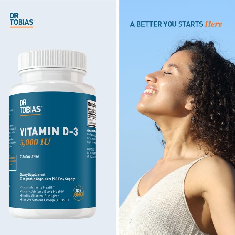 Dr. Tobias Vitamin D3 5000 IU, Essential for Healthy Bones,