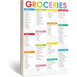 YJSPARKK Grocery List Magnet Pad for Fridge,8.5"x6.5" Notepad Weekly Planner with Printed Shopping List Items and Blank Categories Spaces.Blank Pages and Easy-Tear Paper,52 Sheets/104 Pages