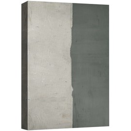 B2T Canvas Print Wall Art Mid-Century Duotone Gray Color Block Collage Abstract Shapes Illustrations Modern Art Decorative Relax/Calm Multicolor for Living Room, Bedroom, Office - 16x24 inches