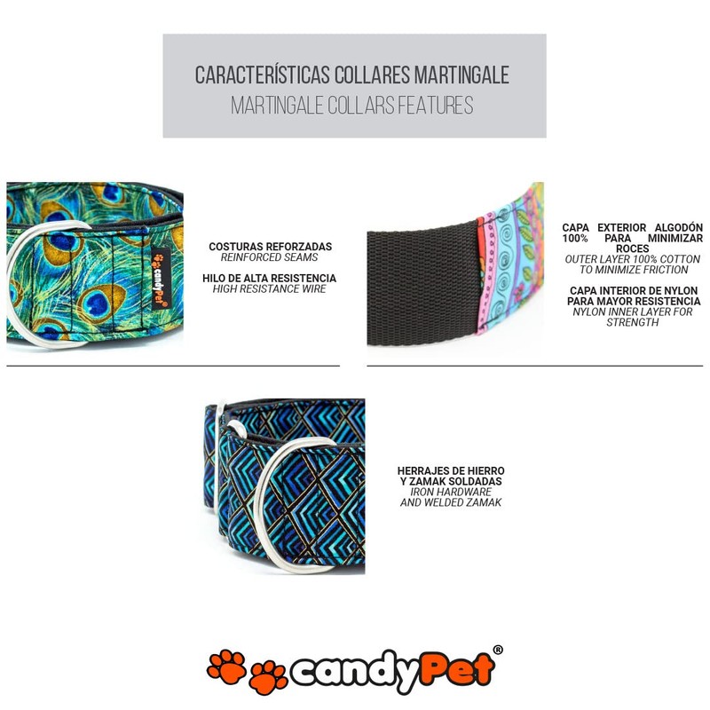 candyPet® Martingale Dog Collar - Chip Model, M