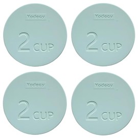 Yodecy Silicone Bowl Lids fit Pyrex Glass Bowls 7200-PC 2 Cup, fit Anchor Hocking Glass Bowls 7200-PC 2 Cup,Replacement Lids 4.76in/12.1cm(4 Pack Pastel Blue)
