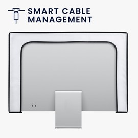 kwmobile Monitor Cover Compatible with 24-26" Monitor - Dust Cover Computer Screen Protector - White