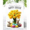 All the Family Easter Greeting Card with Bunnies and Daffodils,