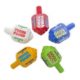 Classic Mexican Pirinola Toma Todo Solid Plastic Piece 5 Multicolor Pack/Pirinola de Plastico Solida (5 Pack)