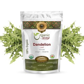 Organic Way Dandelion Leaf Whole (Taraxacum officinale) - European Wild-Harvest | Organic & Kosher Certified | Raw, Vegan, Non GMO & Gluten Free | USDA Certified | Origin - Albania (1/2LBS / 8Oz)