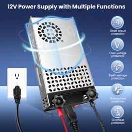 New Version 12V 33.3Amp 400W AC to DC Converter, SMPS AC 110V/120V to DC Adapter Transformer, 12V Switching Power Supply Driver for 3D Printer, Car Device, LCD Monitors, Computer Project