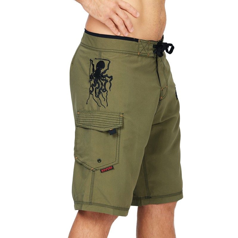 Maui Rippers Octo Tako - Bañador para hombre, Verde oliva,