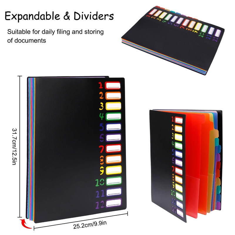 Document Folder A4 Expanding File Organiser Rainbow Expandable Organiser for