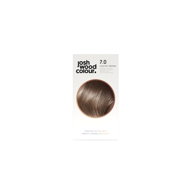 Josh Wood Permanent Hair Dye, 7.0 Lightest Brown, Ammonia-Free, 148ml