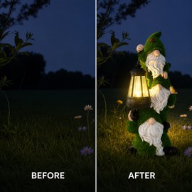 Solar Gnome Garden Statue for Outdoor Decor – Cute LED Yard Light for Patio, Balcony & Lawn