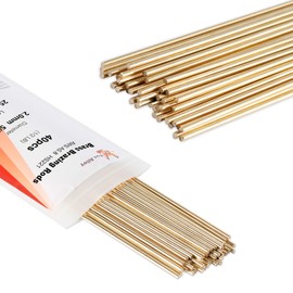 Fox Alloy 40pcs Brass Brazing Rods HS221 1/2 LB Diameter 5/64" Round Bare Bronze Brazing Rods Self Fluxing Welding Sticks for TIG MAPP Propane Torch Arc Pipes for Projects Crafting and Modeling