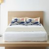Dalzium Satin Pillowcase for Hair and Skin, Japanese Wave Ocean
