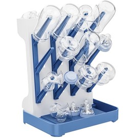Baby Bottle Drying Rack,Vertical Bottle Rack Dryer,Space Saving Standing Drying Rack for Countertop-Holds 12 Baby Bottles and Cup,Etachable Travel Bottle Rack,Pump Part Cleaning