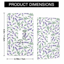 Moslion Violet Lavender Light Switch Plug Covers Purple Flowers Floral 1-Gang Toggle Wall Plate Home Decor for Kitchen Bathroom Bedroom