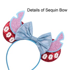INJOYIN Mouse Ears, Cute Alien Mouse Ear Headband with Glitter and Bow – Perfect for Parties, Birthdays, and Fun Dress-Up