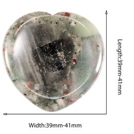 KYEYGWO Africa Bloodstone Reiki Healing Crystal Worry Stone, Heart Thumb Stone Pocket Palm Trees Pocket Stones Worry Stone Massage Stones for Meditation, Stress Relief, Worry Stone Decompression