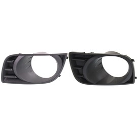 DAT AUTO PARTS Front Right Passenger & Left Driver Side Bumper Fog Light Bezel Cover Grille Set of 2 Replacement for 2008-2017 Toyota Sequoia Black Textured Made of Plastic PAIR TO1038157 TO1039157