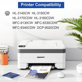 TN221 TN225 Toner Cartridge Replactment for Brother TN-221 TN-225 Toner for HL-3140CW HL-3150CW HL-3170CDW HL-3180CDW MFC-9130CW MFC-9330CDW MFC-9340CDW DCP-9020CDN Printer - 5 Pack