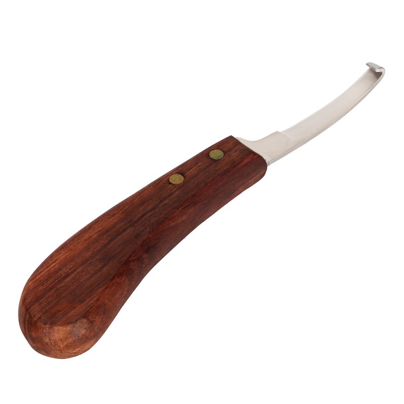 Steel Hoof Knife with Wooden Handle Pointed Cattle Livestock Hand