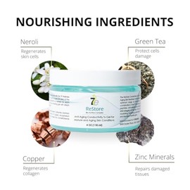 Gel conductor restaurador de 4 oz, complejo bioactivo para microcorriente - extracto de té verde, péptidos de colágeno, cuidado de la piel facial, antienvejecimiento y reafirmante de la piel