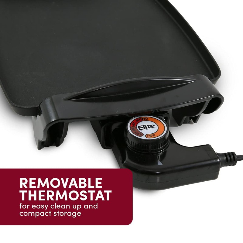Elite Gourmet EGR-2722B Electric 10.5" x 8.5" Griddle, Cool-touch Handles