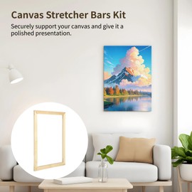 OMISTAR 4 Sets Canvas Stretcher Bars - 1216" Wooden Frames Kit, DIY Wood Frames With Hooks, Thumbtacks, and Traceless Nails, Arts Accessories for Prints, Oil Paintings