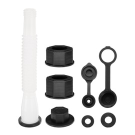 sourcing map Gas Can Spout Replacement, Gas Can Nozzle Flexible Pour Nozzle w Fine/Coarse Thread Cap, Spout Sealing Cap, Gas Can Vent Cap-A/B for Most 1/2/5/10 Gal Can, White