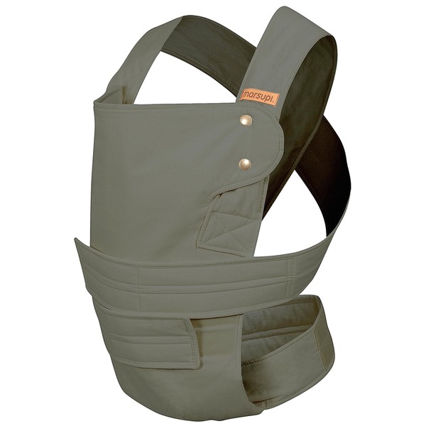 marsupi Baby Carrier for Newborns from Birth up to 15kg, Lightweight and Compact Baby Carrier with Sturdy Velcro System, Organic Cotton - Classic/Olive, Size L