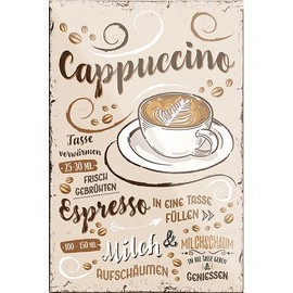 schilderkreis24 Funny Saying "Cappuccino" Magnet Coffee Decoration Fridge Magnet Humour Gift Idea Birthday Christmas 9 x 6 cm