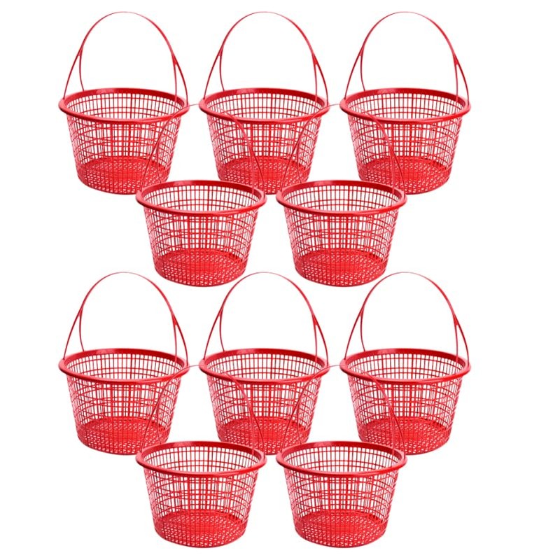 INOOMP 10pcs Plastic Berry Baskets Fruit Picking Basket with Handle